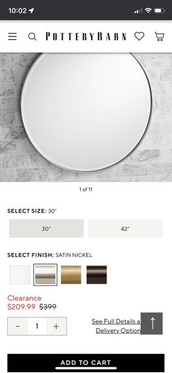 Pottery Barn 30in Bevel Mirror New In Box
