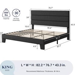 Brand new king size bed frame with 14” mattress included $500 <Free delivery > Habló español