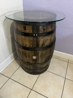 Genuine Whiskey Barrel Bar Table 