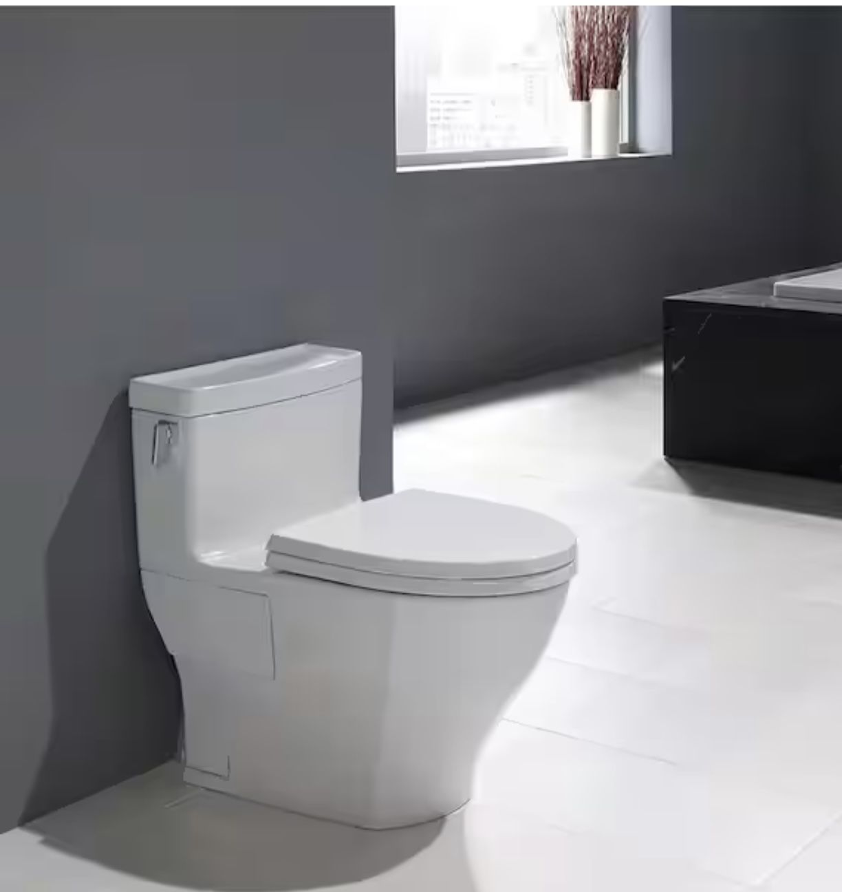 TOTO Legato 12 in. Rough In One-Piece 1.28 GPF Single Flush Elongated Toilet in Cotton White, SoftClose Seat Included