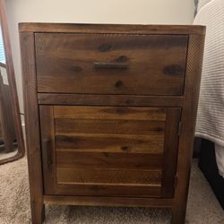 Wood Nightstand with outlets 