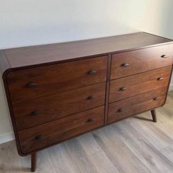 New Mid Century Dresser With Curved Corners.  62x17x35H.  Free Delivery!