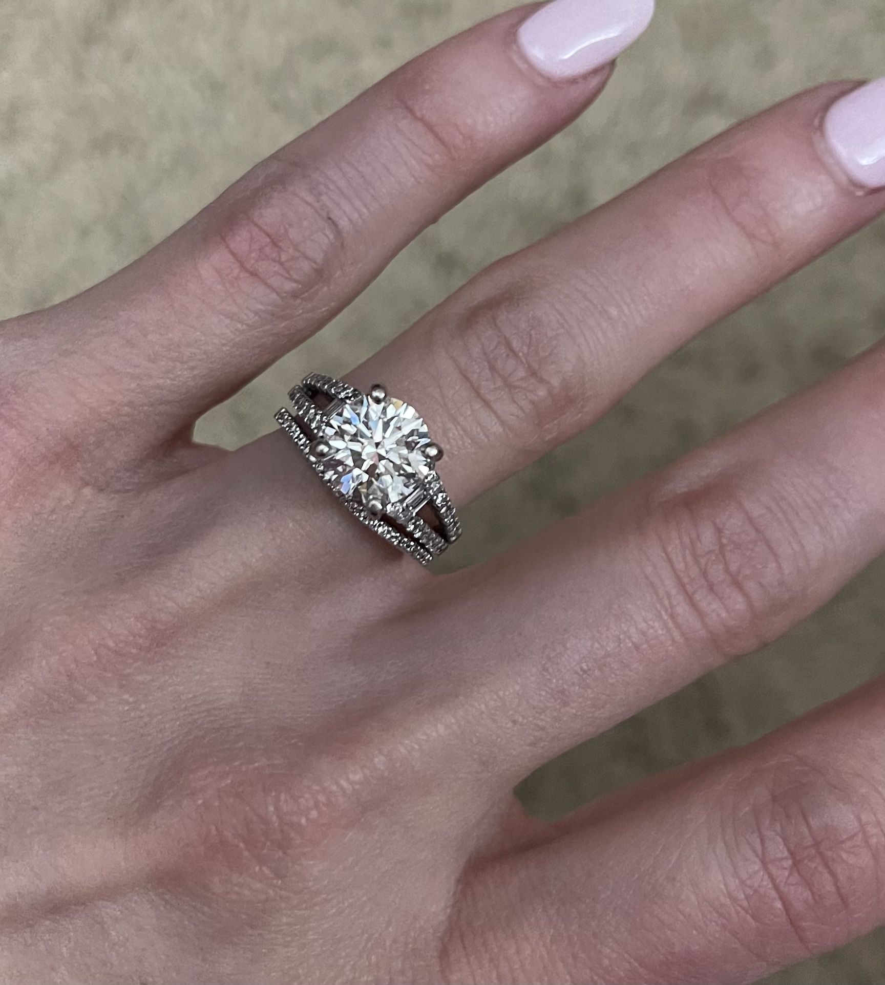 2.27 Ideal Cut Solitaire Diamond G in a pave .42 engagement/wedding ring $30,272