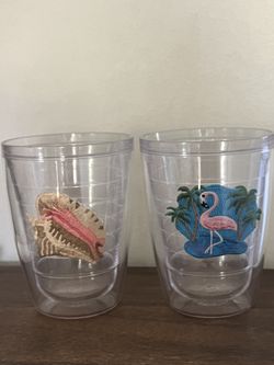 TERVIS SIGNATURE SERIES 12OZ CUPS EMBROIDED SHELL AND FLAMINGOS