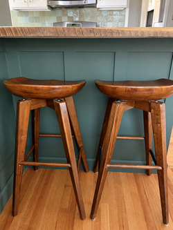 set of 4 wood swivel barstools - 30″ saddle seats