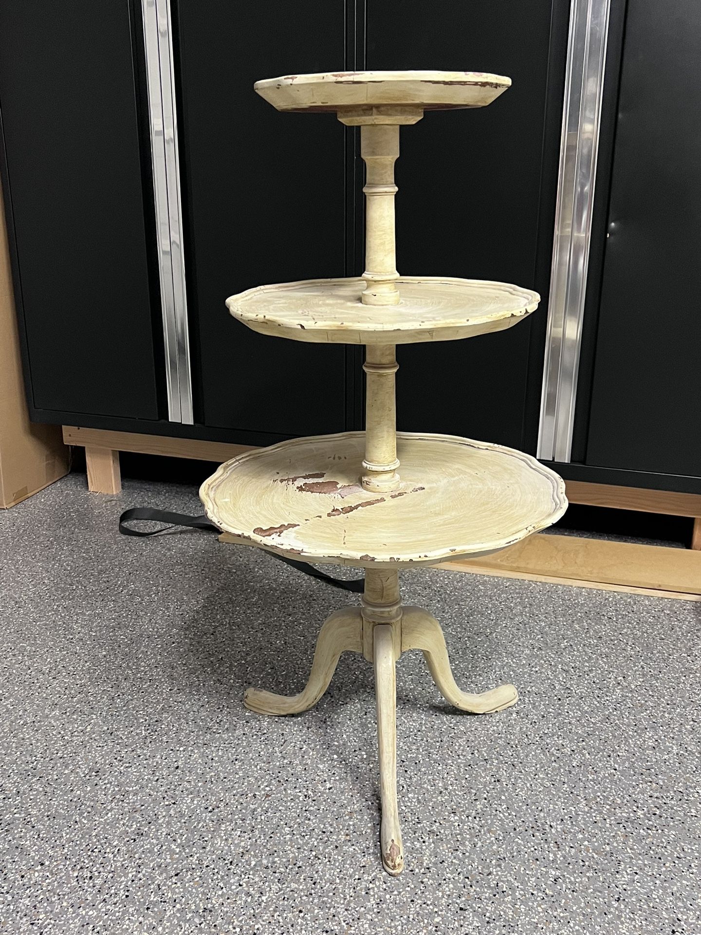 Vintage Antique Victorian 20-Century 3-Tier Cherry Side Table