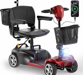 20Miles Mobility Scooter, Up to 300LBS 4 Wheels Electric Mobility Scooter for Seniors & Adults