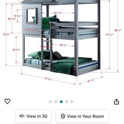 Donco Twin Over Twin Cabin Style Bunk Bed
