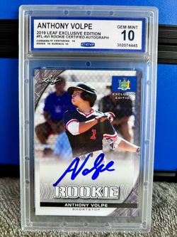 2019 Leaf Exclusive Anthony Volpe Rookie Auto #FL-AV1 Yankees CCG 10 Gem Mint NY