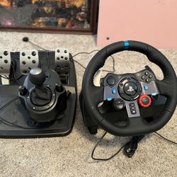 Logitech PlayStation / PC Racing Wheel, Pedals, And Gear Shifter