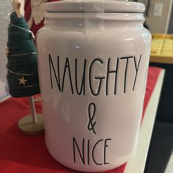 Rae Dunn Naughty And Nice Large Canister