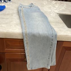 Jeans size 10/30 length with side trim