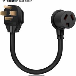 5FT 3 Prong to 4 Prong Dryer Adapter, 3 to 4 Prong Dryer Plug Adapter, 4 Prone Dryer Outlet Adapter, 14-30P Male to 10-30R Female Receptacle for Old C