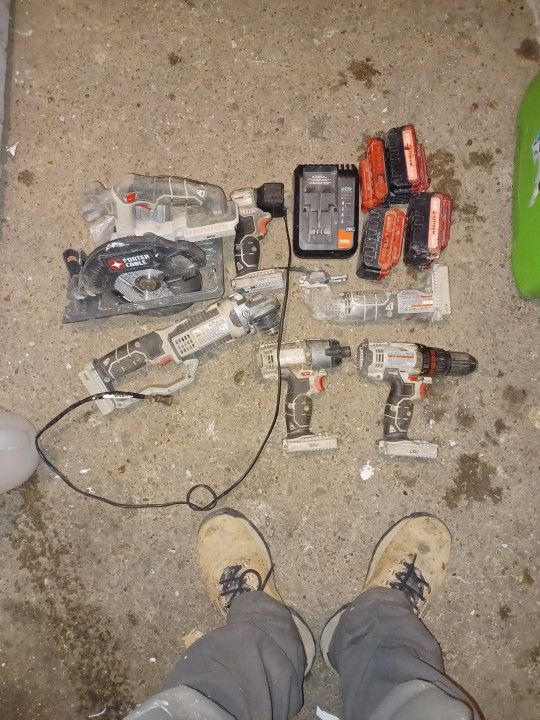 Porter Cable Tools (6 tools, 4 batteries and a charger