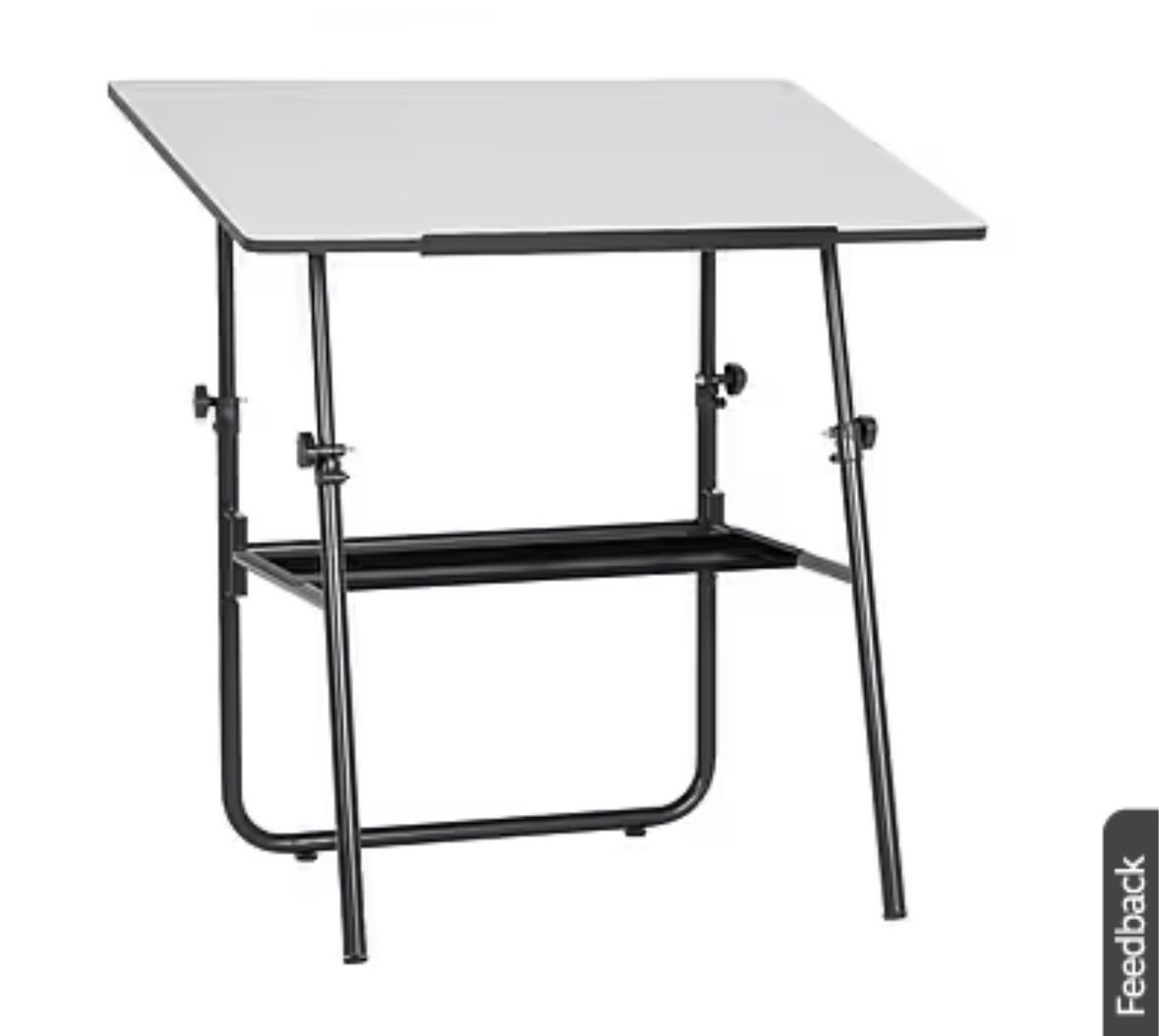 Studio Designs Ultima Fold A Way Table, White Top/Black Base (19652)