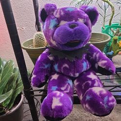 Grateful Dead 14” Teddy Bear Liquid Blue Dark Star Purple Plush Vintage Stuffed