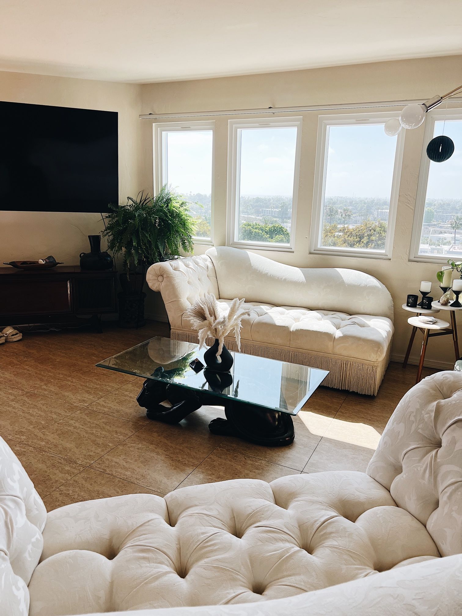 ONE-OF-A-KIND VINTAGE POSTMODERN CHAISE LOUNGE + LOVESEAT SET