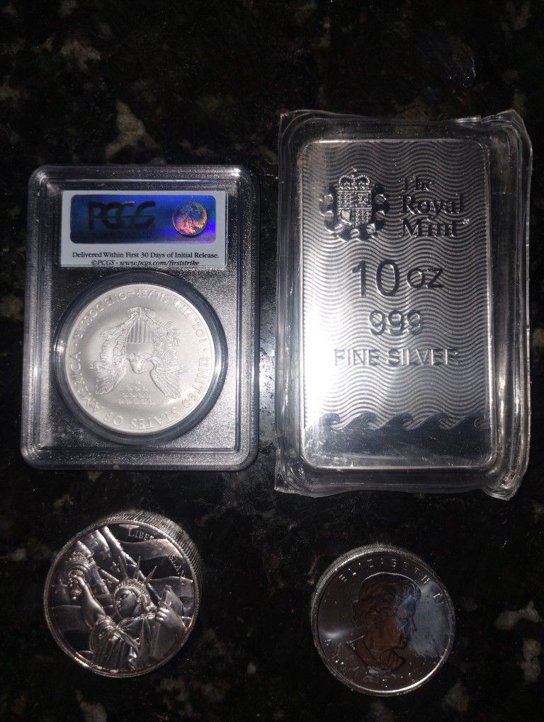 Silver Bullion Tubes Coins Bars Eagles Maples Brits...