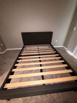 Heather Gray Queen bed frame