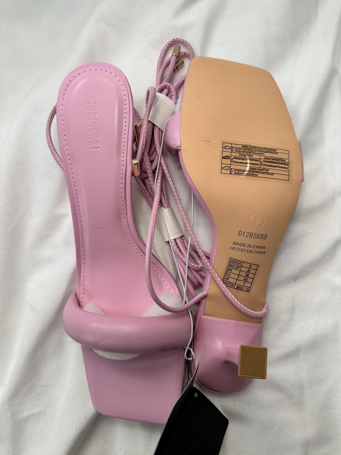 Pink Low Open Toe Heel