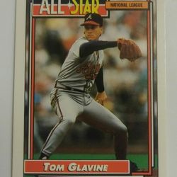 1992 Topps Tom Glavine Atlanta Braves  #395 All-Star HOF Hall Of Fame Baseball Card Vintage Collectible Trading Sports MLB Major League
