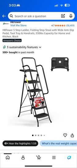 5 Step ladder with handles