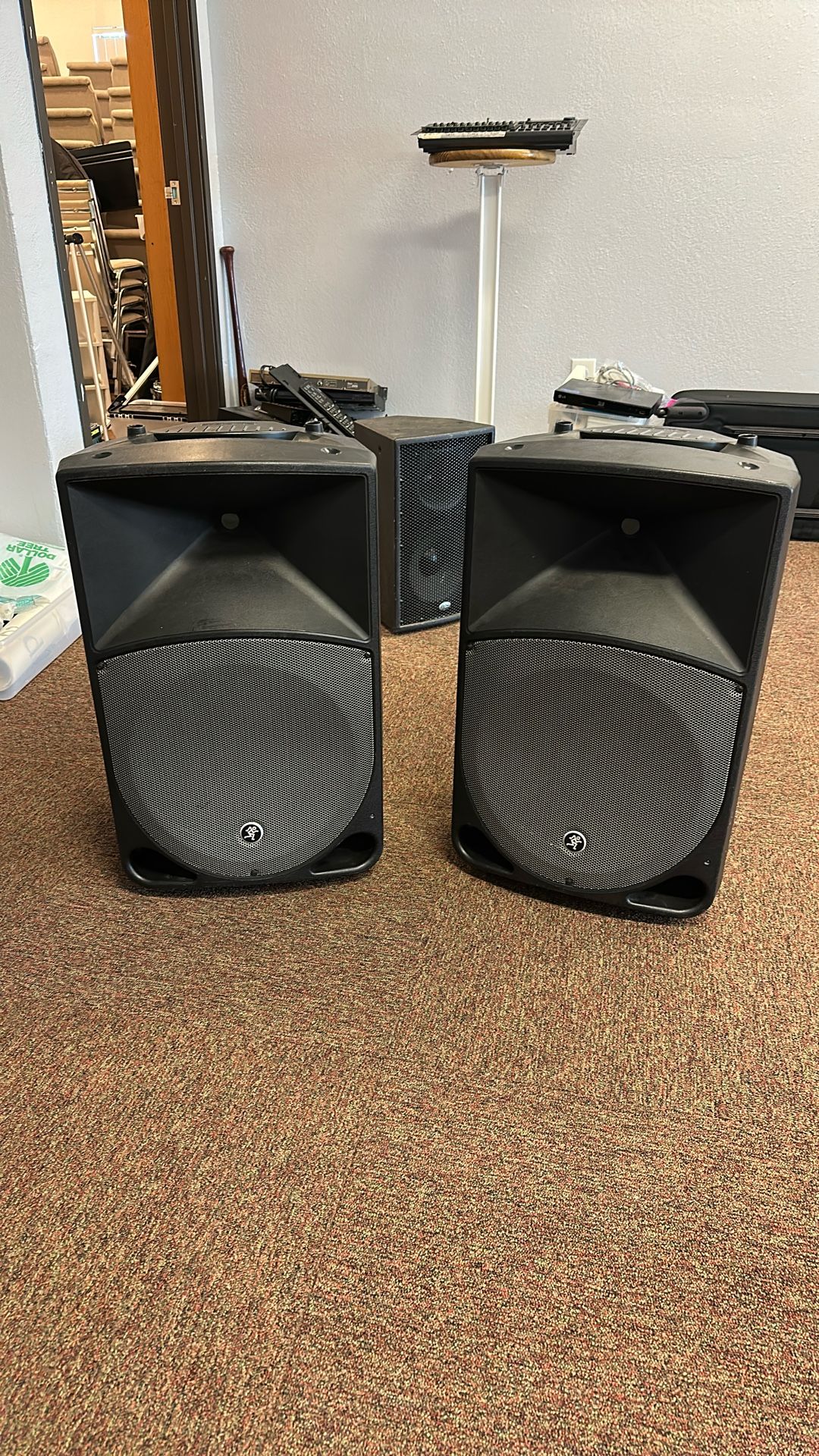 Set Of Stage Speakers And Stands