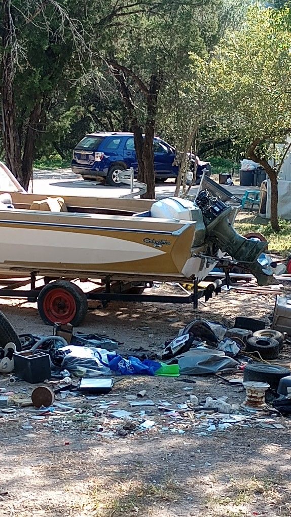 Older Glastron Boat With Trailer