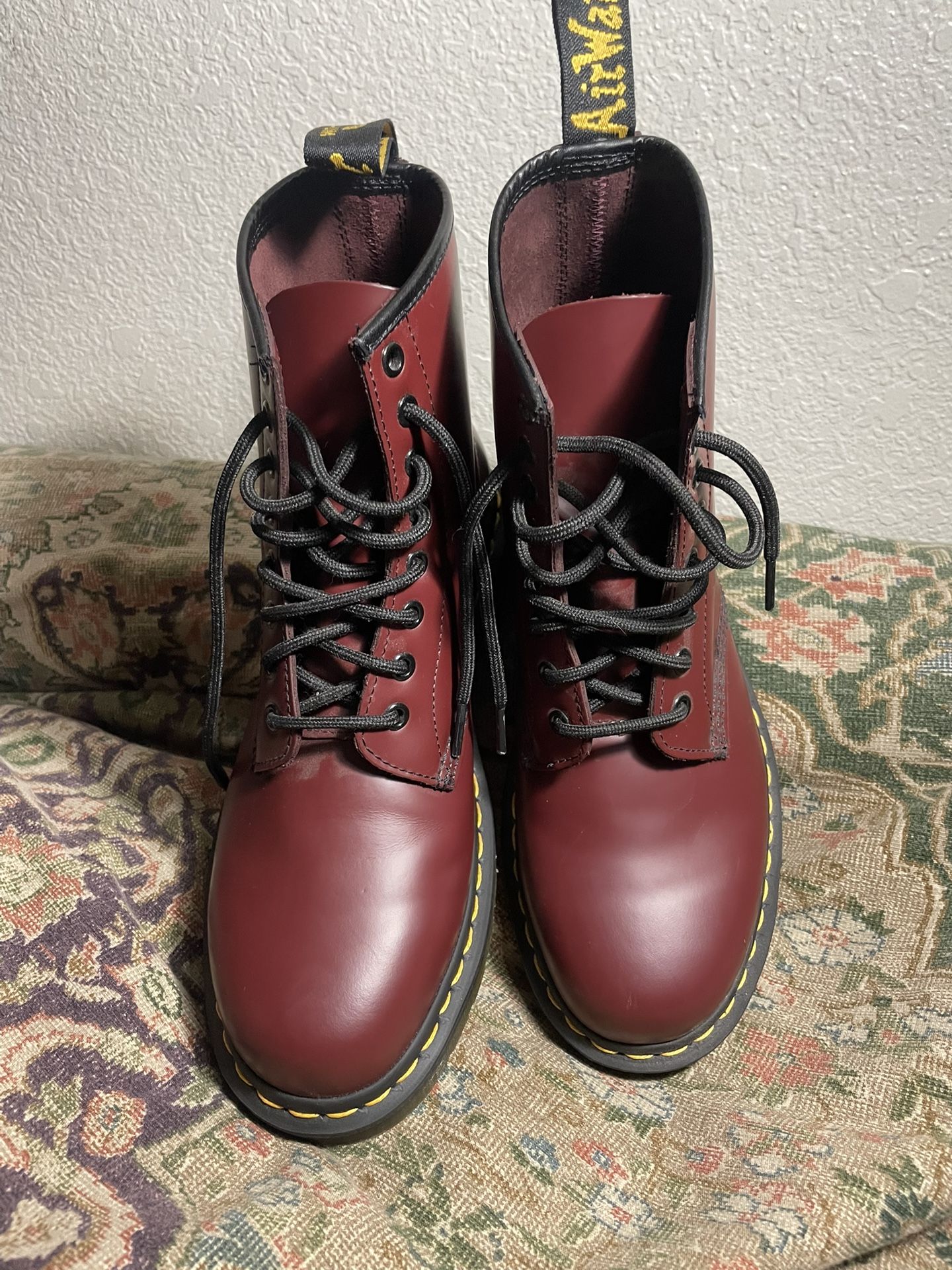 Red Dr Martens Air Wair boots men’s 8