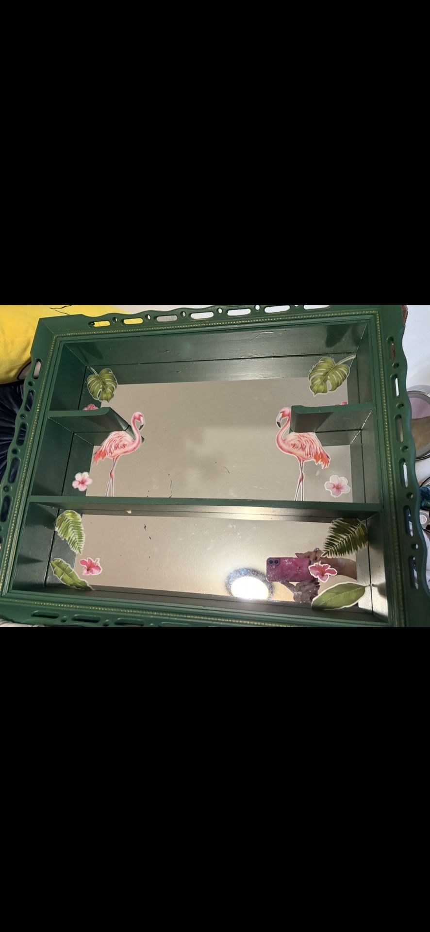 Vintage Wood Framed Mirror