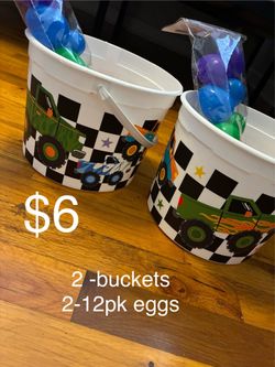 Easter eggs and buckets
