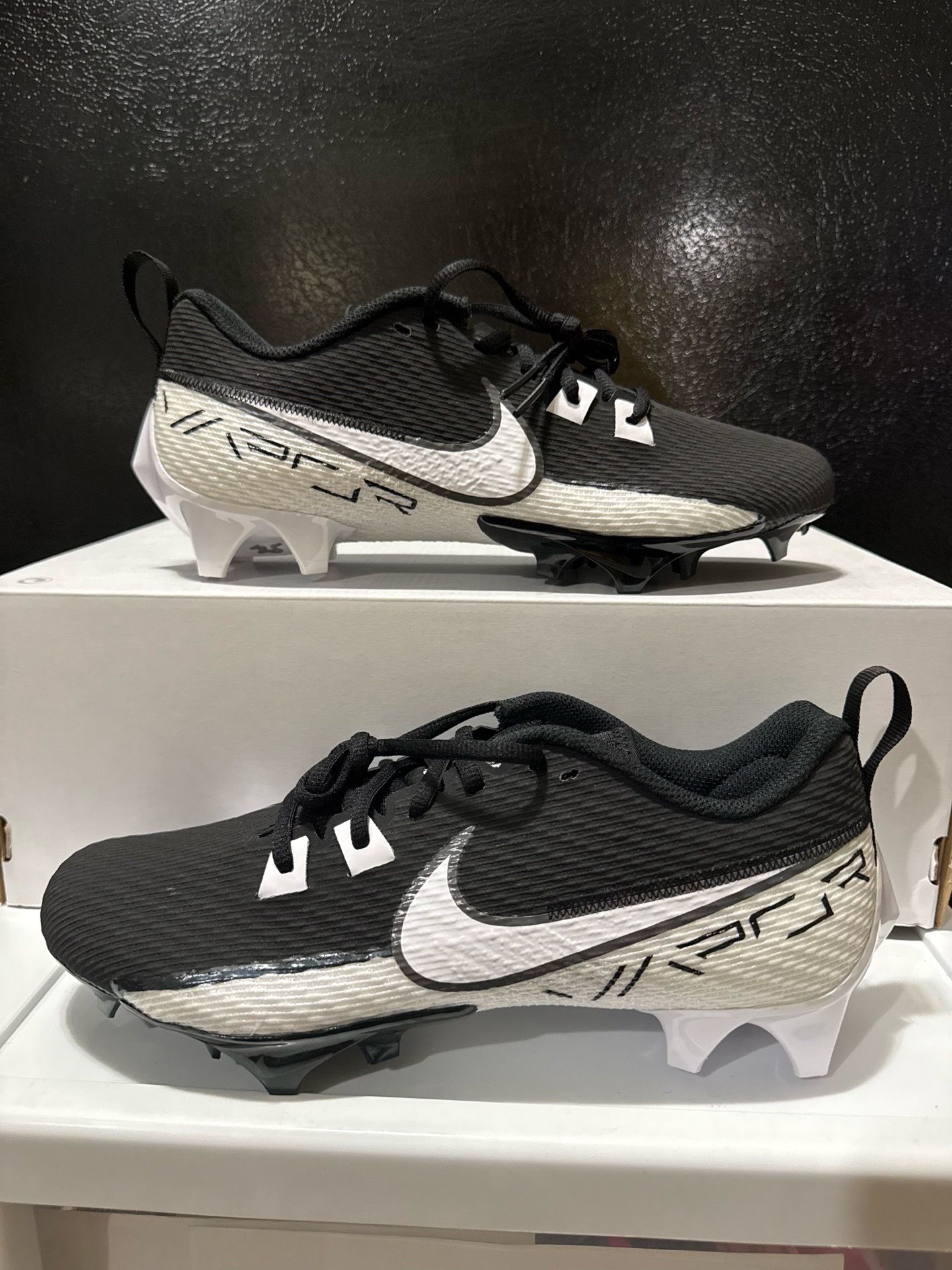 Nike Vapor Edge Speed 360 2 Football Cleats Black White DA5455-001 Mens Size 8.5