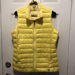 REI Co-Op Vest Womens M Down 650 Fill Packable Puffer Full Zip Quilted yellow