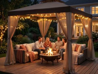 Brand new screened house gazebo canopy tent with mosquito nettings