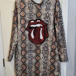 Snakeskin pattern print mini body dress
