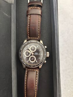 Pre-Owned ORIS Big Crown Telemeter Chronograph Automatic Swiss Men’s Watch, Ref. 7569. Features a 43mm stainless steel case, black dial, automatic chr