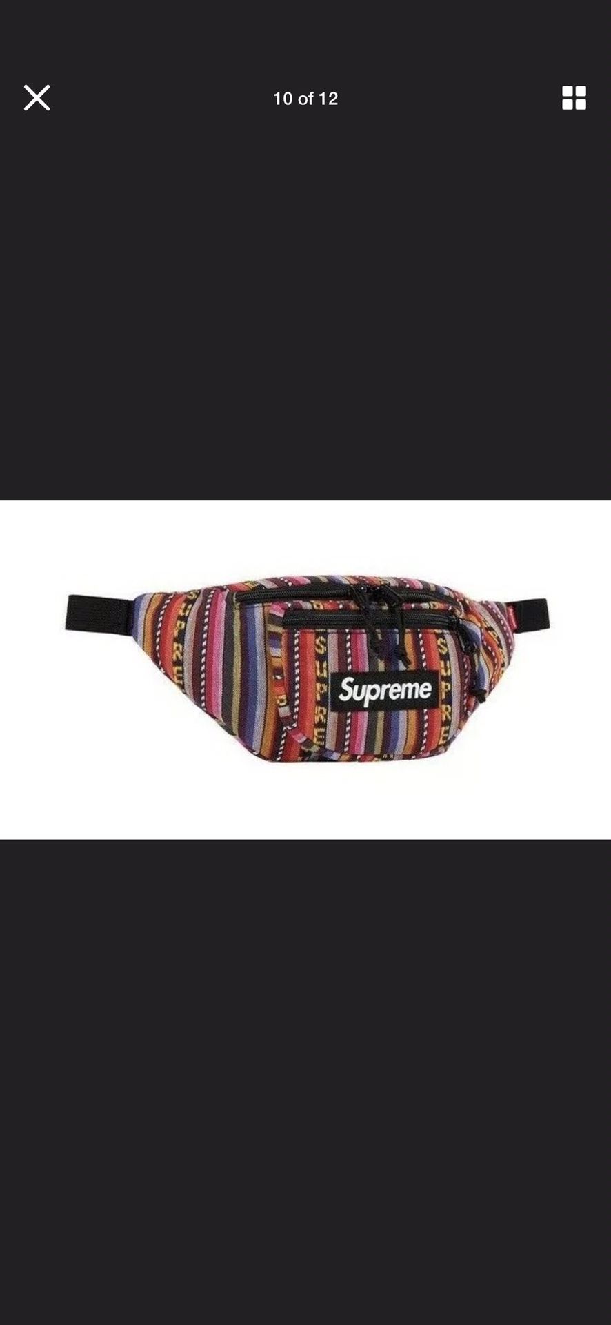 Supreme Woven Stripe Waist Bag,✅💯% Authentic ✅