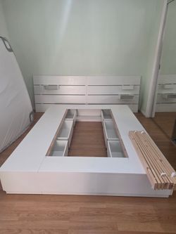 IKEA NORDLI Bed Frame with Headboard