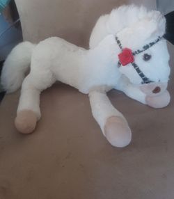 White Plush Horse 