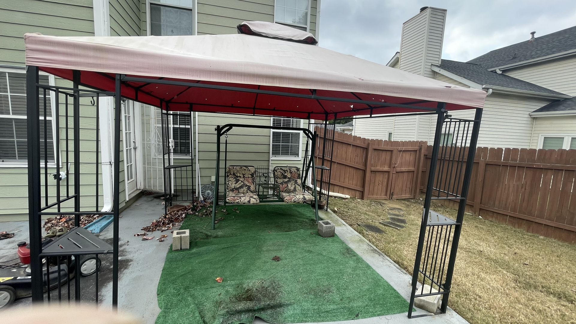 Metal Canopy And Metal Swing