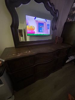 Dresser with mirror