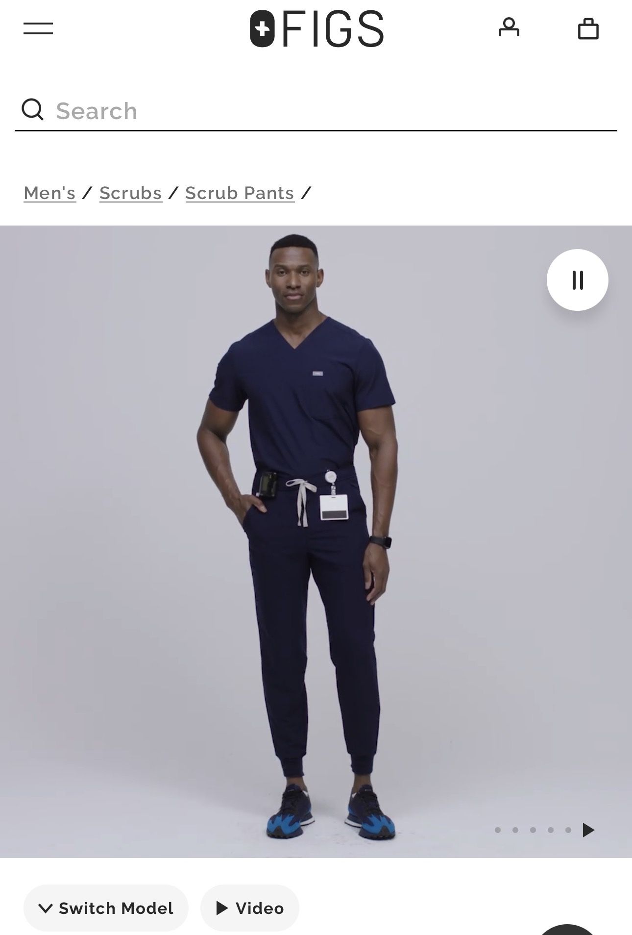 Figs Leon Three Pocket Top And Tansen Jogger Pant Both Medium Navy Blue