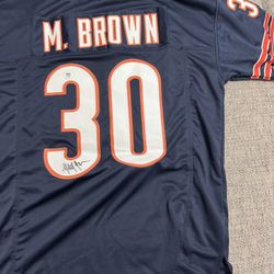 Mike Brown Signed Autograph Custom Jersey-PSA Coa Sticker Only-Chicago Bears