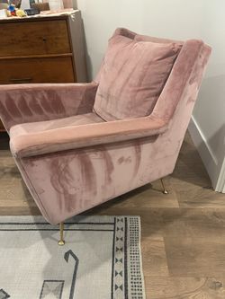 West Elm Pink Velvet Carlo Chair