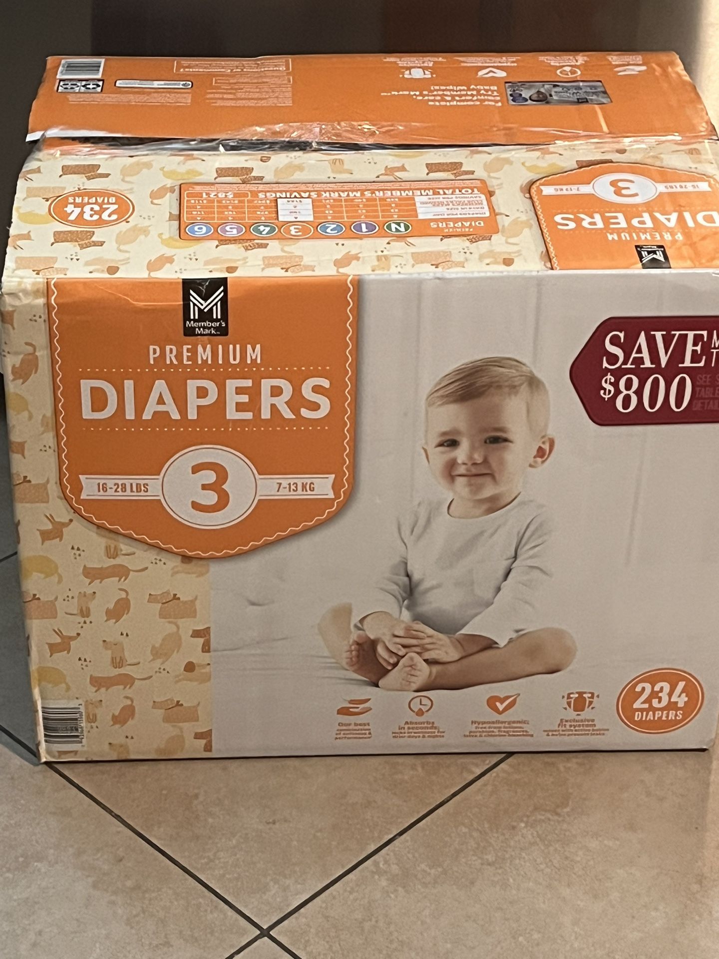 Members Mark Size 3 234 Diapers