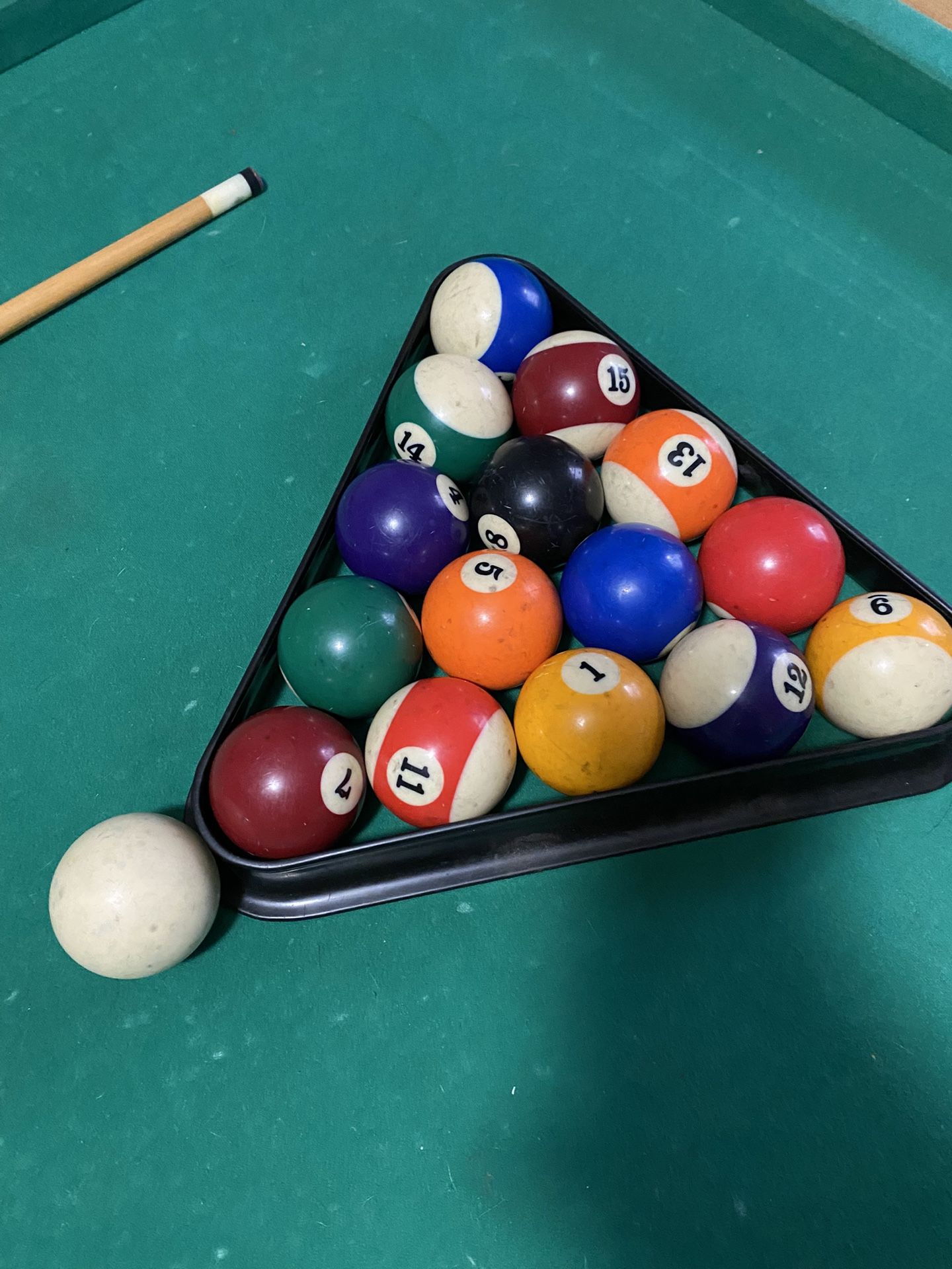 7ft Pool Table Includes Balls ,1 Stick,chalk,and Triangle Available For Pick Up Asap First Come First Serve