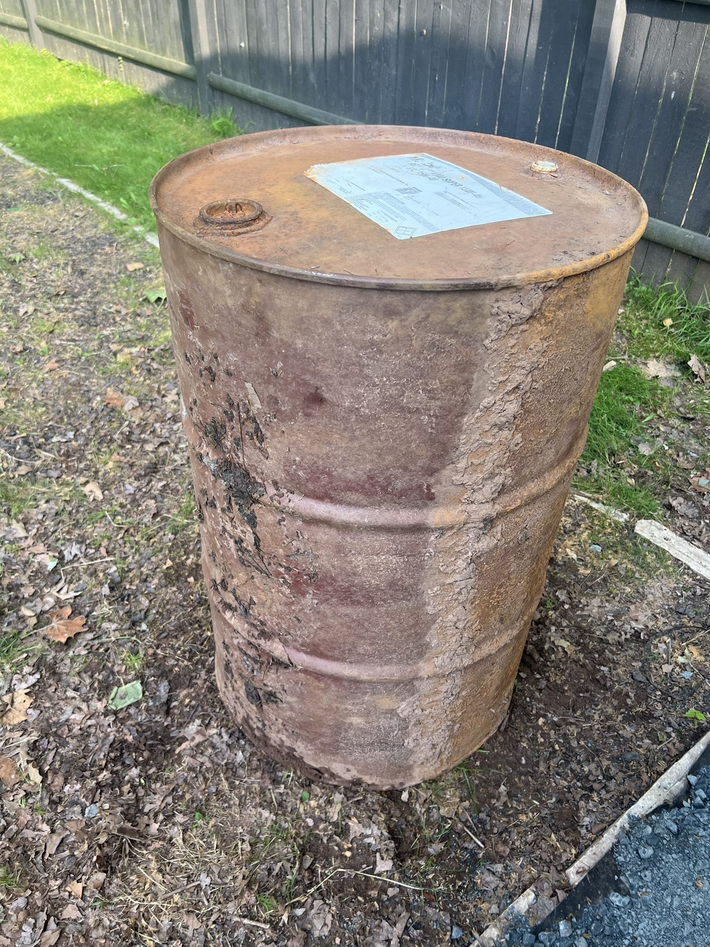 Free Steel Barel Full Of Old Heating Oil