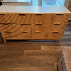 6 drawer 54in dresser drawer with faux marble top oak dresser