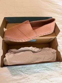 Alpargata Leather Wrap Toms Shoes (color: rose beige suede)