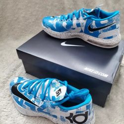 Nike KD VI 6 ID Custom Graffiti Theme 653743-993 Blue/White Size 9.5 - DEADSTOCK